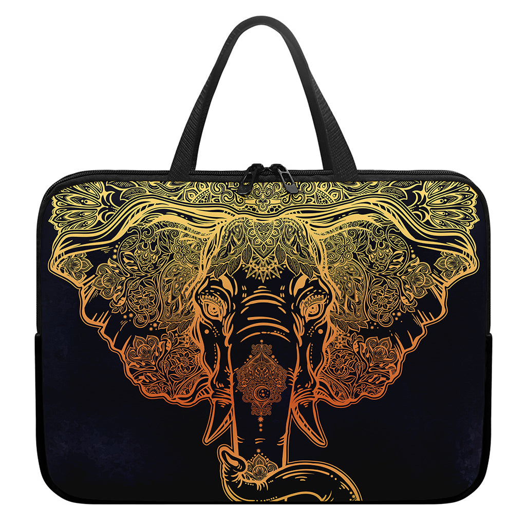 Spiritual Elephant Mandala Print Laptop Sleeve With Handle