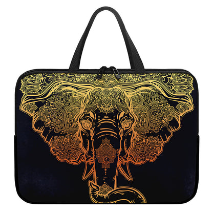 Spiritual Elephant Mandala Print Laptop Sleeve With Handle