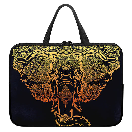 Spiritual Elephant Mandala Print Laptop Sleeve With Handle