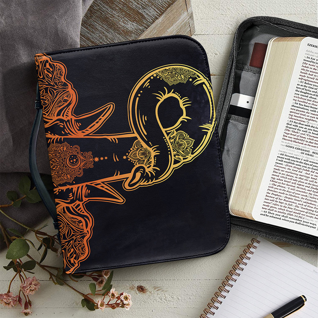 Spiritual Elephant Mandala Print Leather Bible Cover