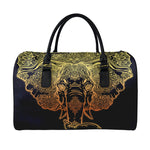 Spiritual Elephant Mandala Print Leather Duffle Bag