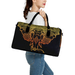 Spiritual Elephant Mandala Print Leather Duffle Bag