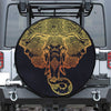 Spiritual Elephant Mandala Print Leather Spare Tire Cover