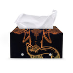 Spiritual Elephant Mandala Print Leather Tissue Box Cover