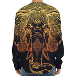 Spiritual Elephant Mandala Print Long Sleeve Baseball Jersey