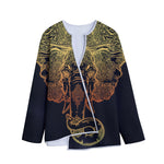 Spiritual Elephant Mandala Print Long Sleeve Short Coat