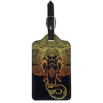 Spiritual Elephant Mandala Print Luggage Tag