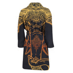 Spiritual Elephant Mandala Print Men's Bathrobe