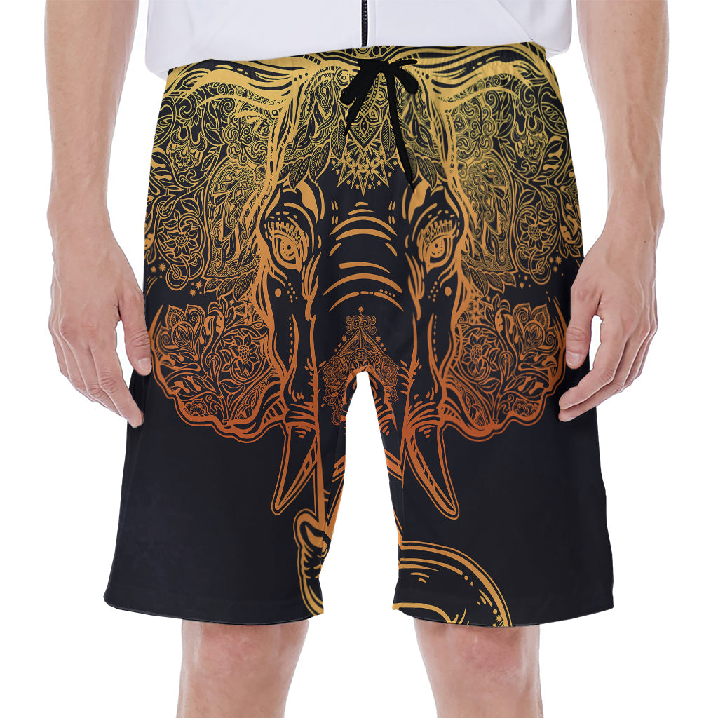 Spiritual Elephant Mandala Print Men's Beach Shorts