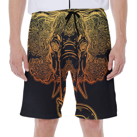 Spiritual Elephant Mandala Print Men's Beach Shorts