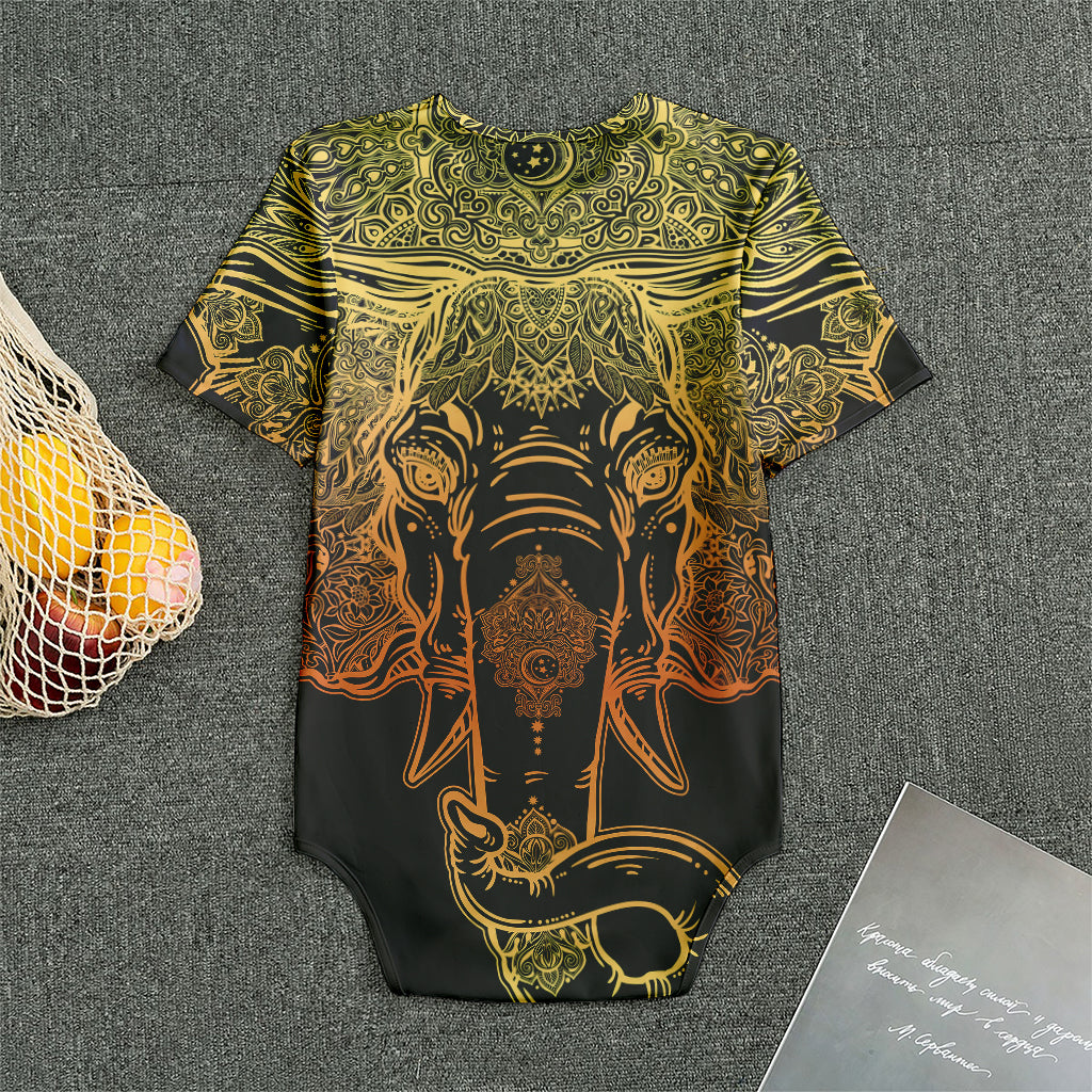 Spiritual Elephant Mandala Print Men's Bodysuit