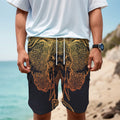Spiritual Elephant Mandala Print Men's Cargo Shorts