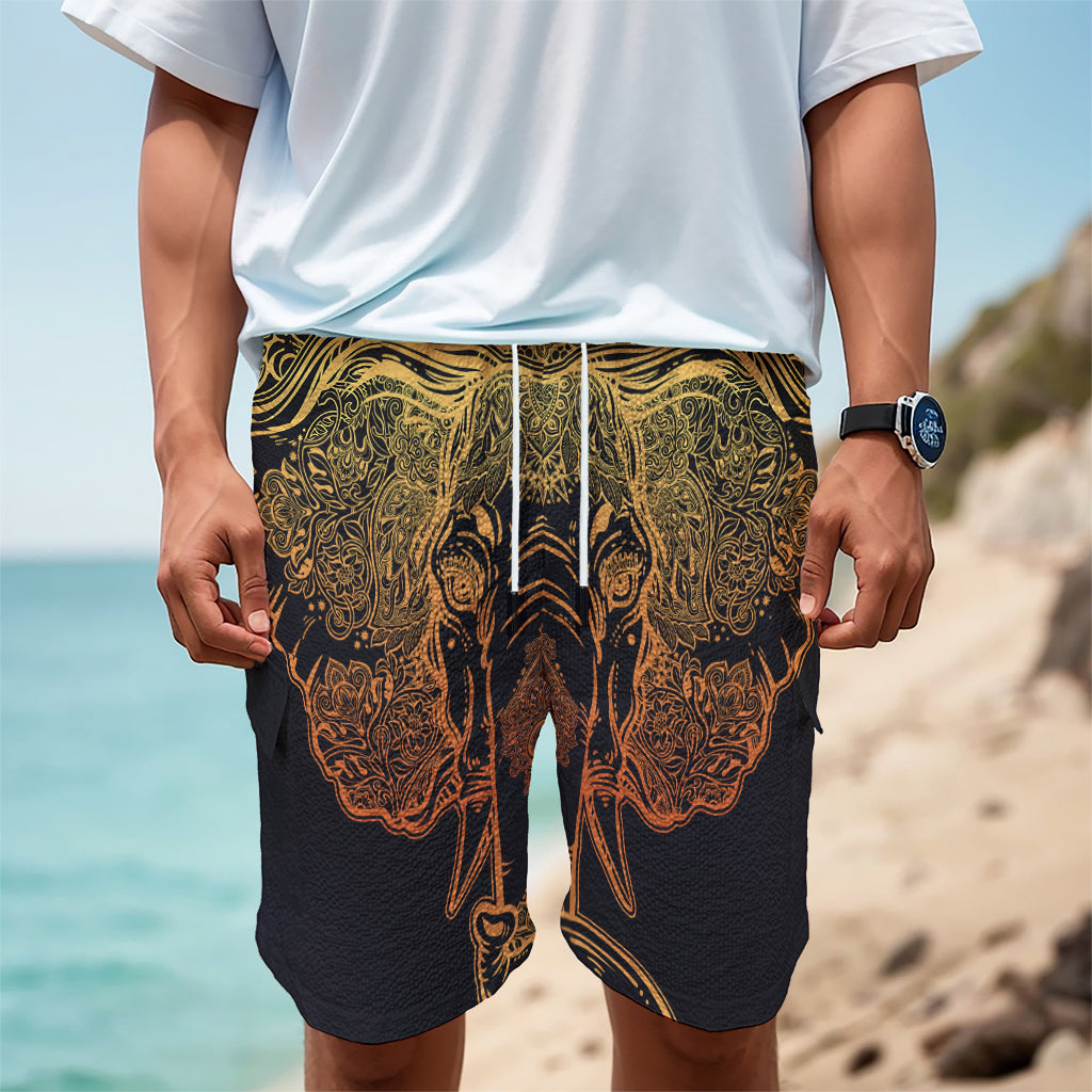 Spiritual Elephant Mandala Print Men's Cargo Shorts