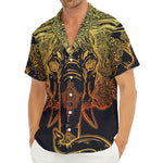 Spiritual Elephant Mandala Print Men's Deep V-Neck Shirt