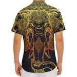 Spiritual Elephant Mandala Print Men's Deep V-Neck Shirt