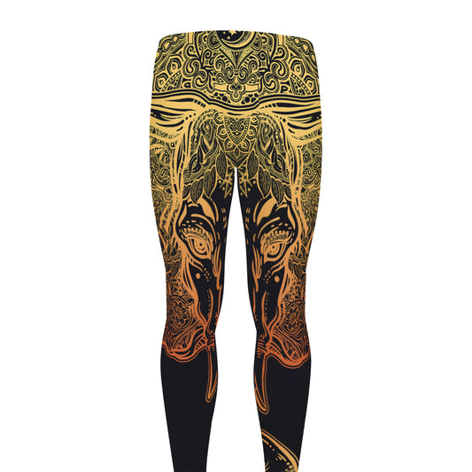 Spiritual Elephant Mandala Print Men's leggings