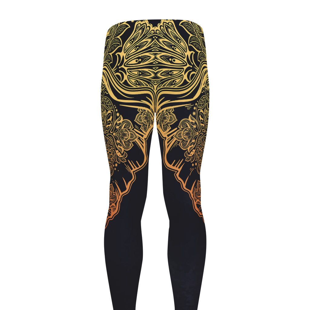 Spiritual Elephant Mandala Print Men's leggings