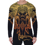 Spiritual Elephant Mandala Print Men's Long Sleeve T-Shirt