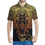 Spiritual Elephant Mandala Print Men's Polo Shirt