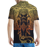 Spiritual Elephant Mandala Print Men's Polo Shirt