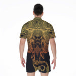 Spiritual Elephant Mandala Print Men's Rompers