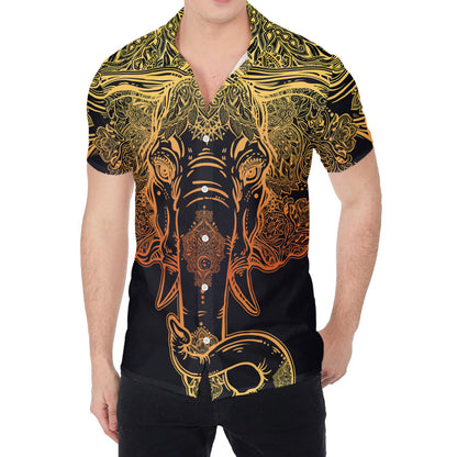 Spiritual Elephant Mandala Print Men's Shirt