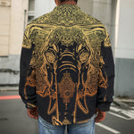 Spiritual Elephant Mandala Print Men's Shirt Jacket