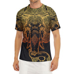 Spiritual Elephant Mandala Print Men's Short Sleeve Rash Guard