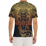 Spiritual Elephant Mandala Print Men's Short Sleeve Rash Guard