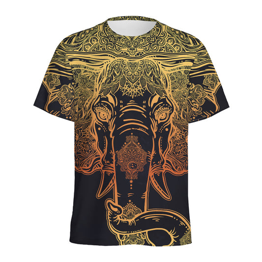 Spiritual Elephant Mandala Print Men's Sports T-Shirt