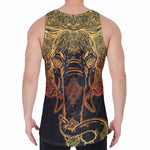 Spiritual Elephant Mandala Print Men's Velvet Tank Top