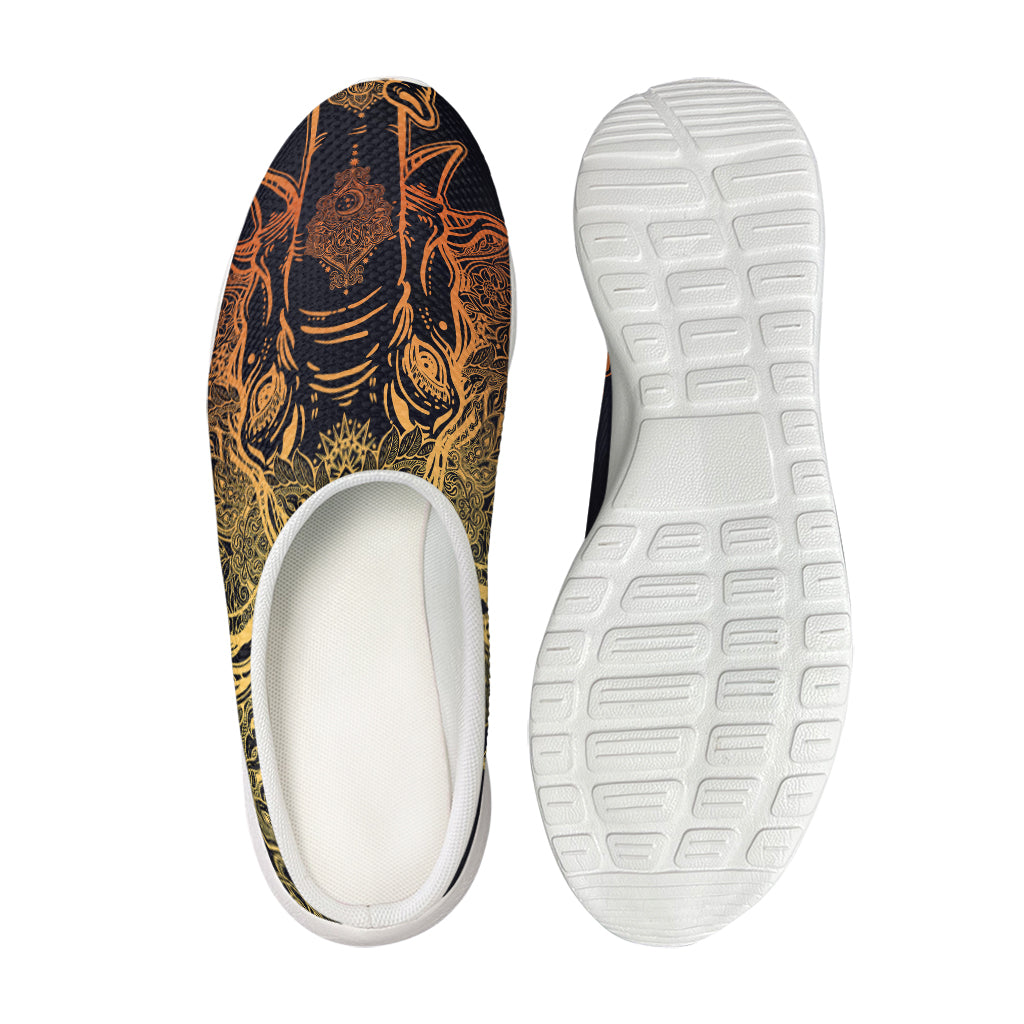 Spiritual Elephant Mandala Print Mesh Casual Shoes