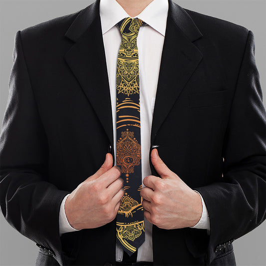 Spiritual Elephant Mandala Print Necktie