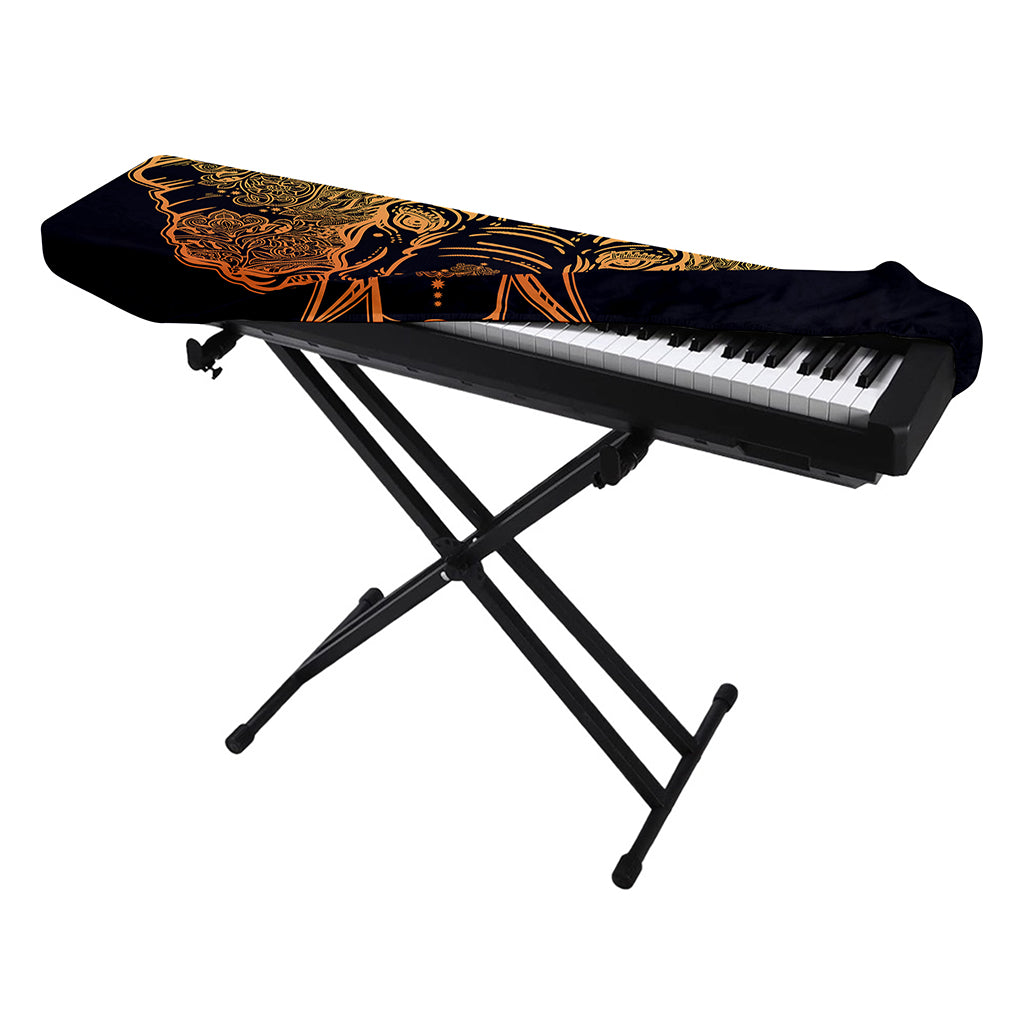 Spiritual Elephant Mandala Print Piano Keyboard Cover