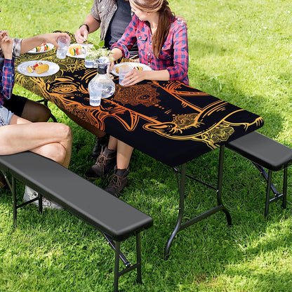Spiritual Elephant Mandala Print Picnic Table Cover