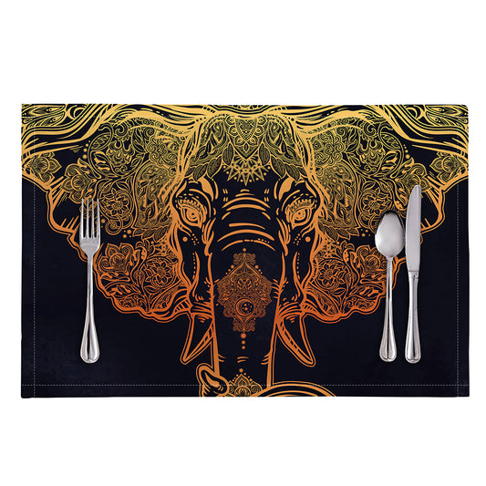 Spiritual Elephant Mandala Print Placemat