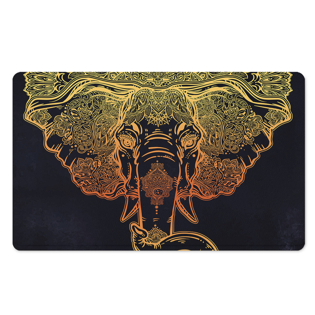 Spiritual Elephant Mandala Print Polyester Doormat