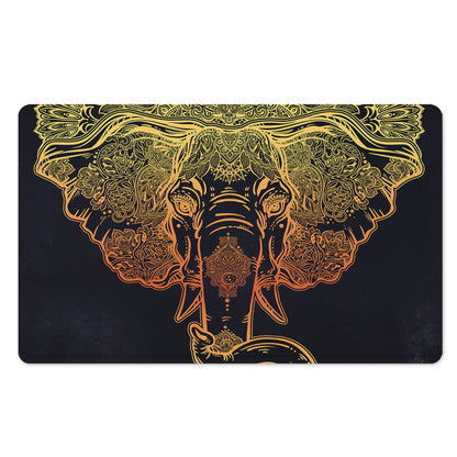 Spiritual Elephant Mandala Print Polyester Doormat