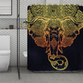 Spiritual Elephant Mandala Print Polyester Shower Curtain
