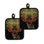 Spiritual Elephant Mandala Print Pot Holders