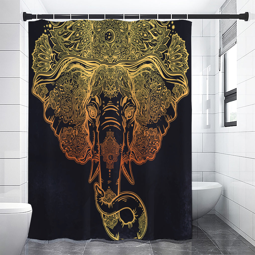 Spiritual Elephant Mandala Print Premium Shower Curtain