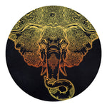 Spiritual Elephant Mandala Print Round Blanket