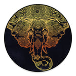 Spiritual Elephant Mandala Print Round Floor Mat