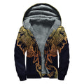 Spiritual Elephant Mandala Print Sherpa Lined Zip Up Hoodie