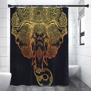 Spiritual Elephant Mandala Print Shower Curtain