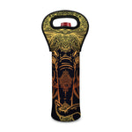 Spiritual Elephant Mandala Print Single Neoprene Wine Tote