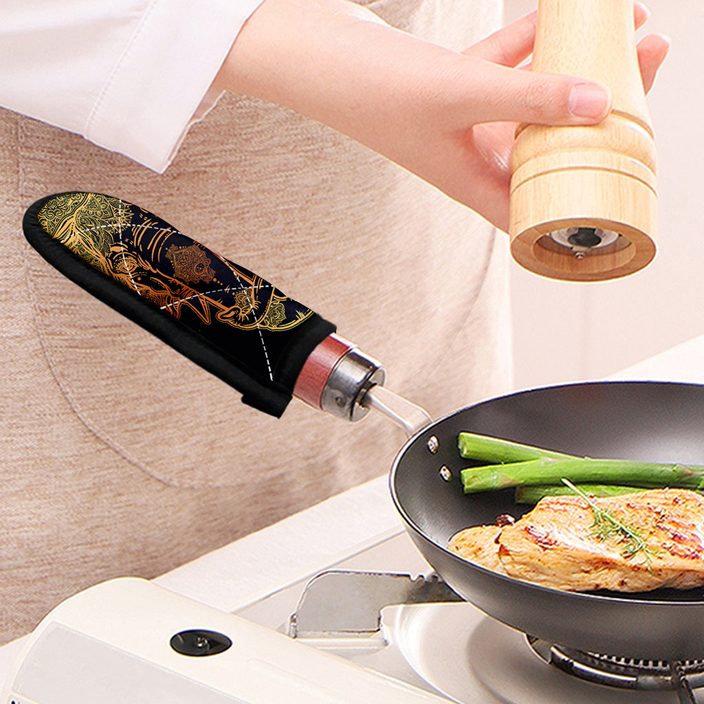 Spiritual Elephant Mandala Print Skillet Handle Cover