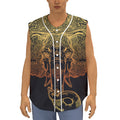Spiritual Elephant Mandala Print Sleeveless Baseball Jersey
