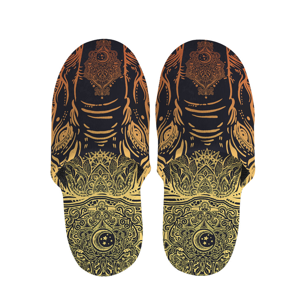 Spiritual Elephant Mandala Print Slippers