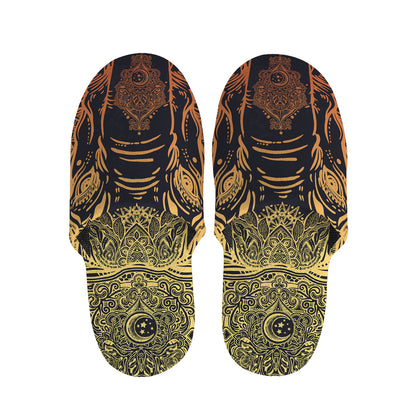 Spiritual Elephant Mandala Print Slippers